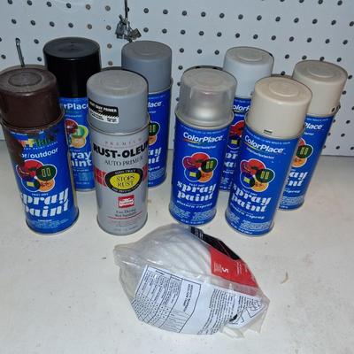 SPRAY PAINT AND DISPOSABLE MASKS