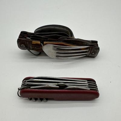 Vintage Camping / Scout Multi-Tool Pocket Knife Lot (2 Knives)