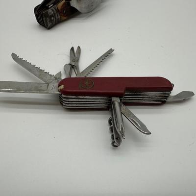 Vintage Camping / Scout Multi-Tool Pocket Knife Lot (2 Knives)