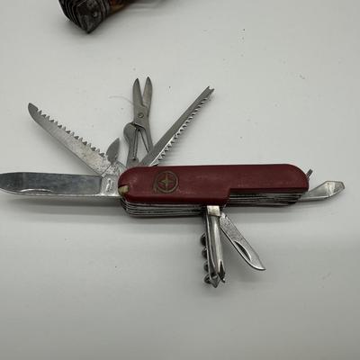 Vintage Camping / Scout Multi-Tool Pocket Knife Lot (2 Knives)