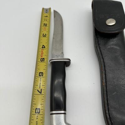 Vintage Buck 105 Pathfinder Fixed Blade Knife w/ Leather Sheath