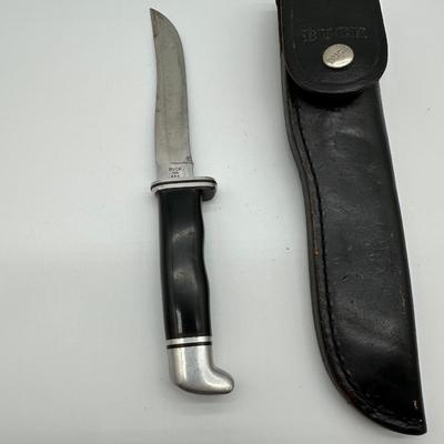 Vintage Buck 105 Pathfinder Fixed Blade Knife w/ Leather Sheath