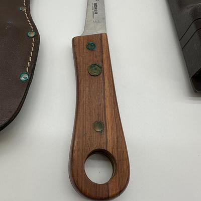 Buck 123A Fixed Blade Filet Knife & Boker Solingen Stainless Filet Knife w/ Sheaths – Lot of 2