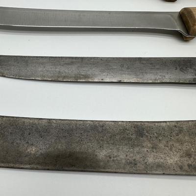 Vintage Butcher & Kitchen Knife Lot – Ontario True-Edge, Lenox Saw Steel, Wood Handles (6)