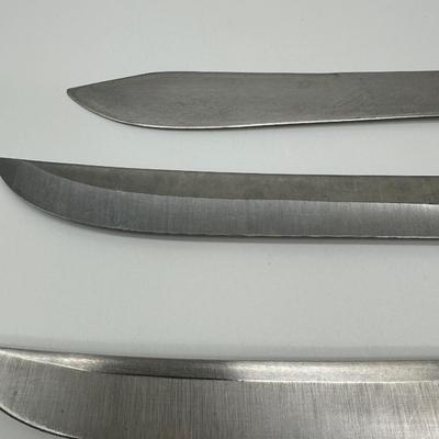 Vintage Butcher & Kitchen Knife Lot – Ontario True-Edge, Lenox Saw Steel, Wood Handles (6)