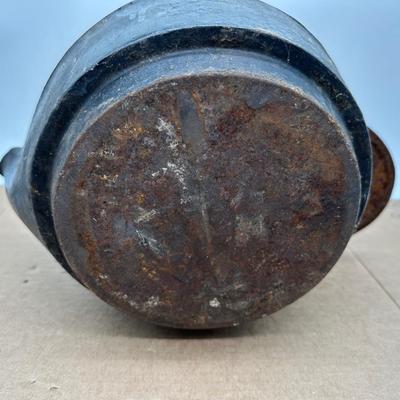 Antique Cast Iron Camp Kettle w/ Wire Bail Handle & Lid – Primitive Fireplace Teapot