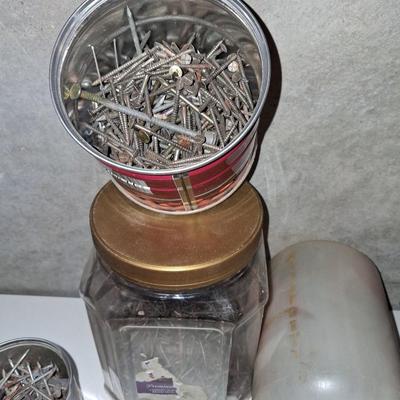 VARIETY OF HARDWARE AND A HAND BROOM