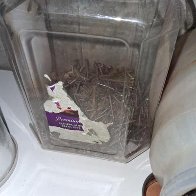 VARIETY OF HARDWARE AND A HAND BROOM