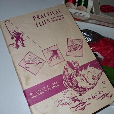 FLYING TYING KIT AND A BOOK, "PRACTICAL FLIES AND THEIR CONSTRUCTION