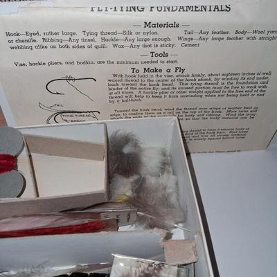 FLYING TYING KIT AND A BOOK, "PRACTICAL FLIES AND THEIR CONSTRUCTION