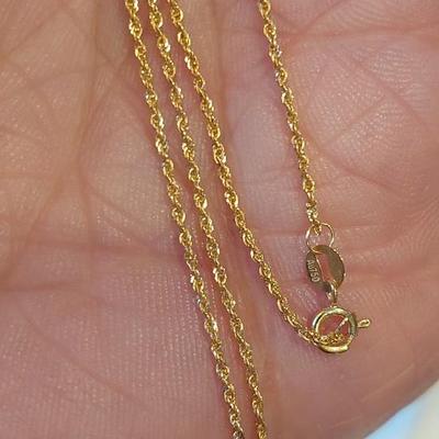 New! Solid 18kt Gold Chain 18"