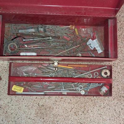 METAL TOOL BOX, SECTIONED WOODEN BOX AND MORE