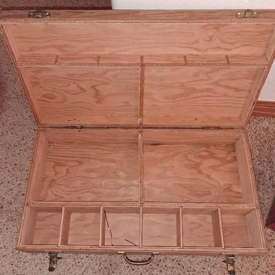 METAL TOOL BOX, SECTIONED WOODEN BOX AND MORE