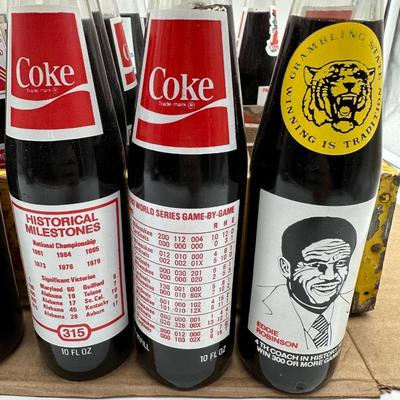 Vintage Coca-Cola Wooden Crate w/ 24 Unopened Commemorative Coke Bottles (Sports & Olympics)