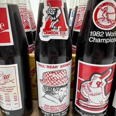 Vintage Coca-Cola Wooden Crate w/ 24 Unopened Commemorative Coke Bottles (Sports & Olympics)