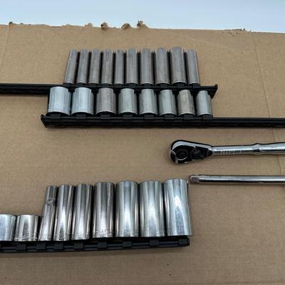3/8 Craftsman & Klein Mixed Socket Set w/ Ratchet and Extension – SAE & Metric