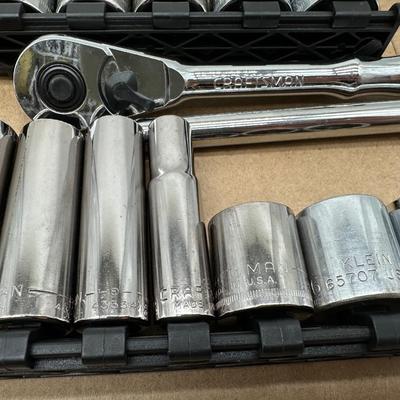 3/8 Craftsman & Klein Mixed Socket Set w/ Ratchet and Extension – SAE & Metric