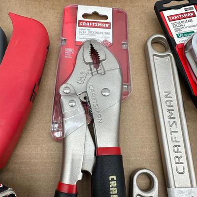 Craftsman Mixed Tool Lot – Staple Gun, Bolt-Out Set, Locking Pliers, Wrenches, Screwdrivers
