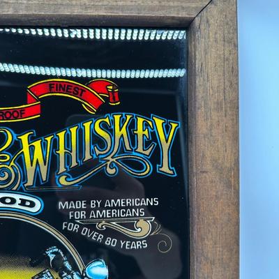 Framed Harley-Davidson “Harleys & Whiskey” Glass Print w/ Wood Frame & Hanger