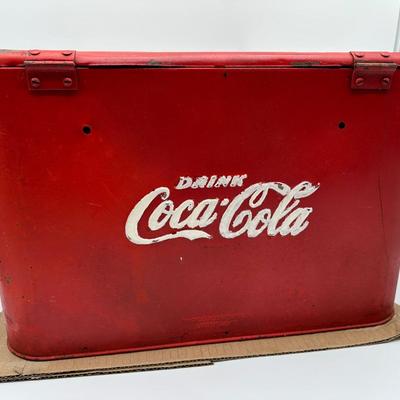Vintage Drink Coca-Cola Metal Cooler Chest w/ Lid