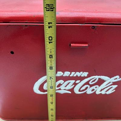 Vintage Drink Coca-Cola Metal Cooler Chest w/ Lid