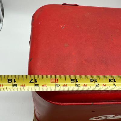 Vintage Drink Coca-Cola Metal Cooler Chest w/ Lid