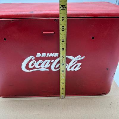 Vintage Drink Coca-Cola Metal Cooler Chest w/ Lid