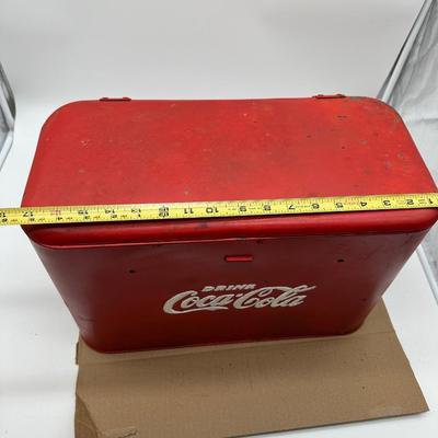 Vintage Drink Coca-Cola Metal Cooler Chest w/ Lid