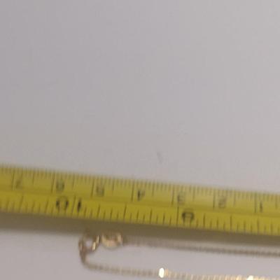 14 Karat Yellow Gold Fancy 'S' Link Necklace with Dual Gemstone Heart Pendant- Approx Total Weight 3.92 Grams (#19)