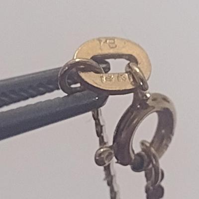 14 Karat Yellow Gold Fancy 'S' Link Necklace with Dual Gemstone Heart Pendant- Approx Total Weight 3.92 Grams (#19)