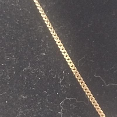 14 Karat Yellow Gold Necklace with Heart Shaped Diamond Pendant- Approx Total Weight 2.83 Grams (#20)