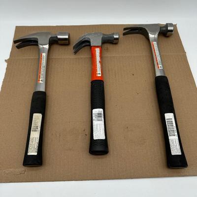 Craftsman Claw Hammer Lot (3) – Steel Handle & Fiberglass, Made in USA