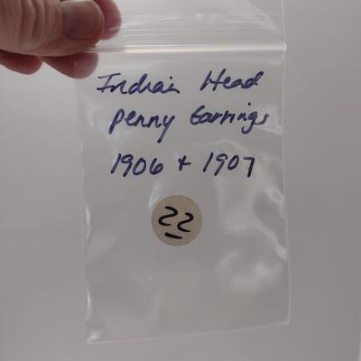 Indian Head Penny Earrings (#22)