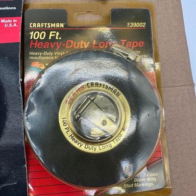 Craftsman Measuring & Layout Tool Lot – Square, Level, Protractor, Tapes & Utility Knife (USA)