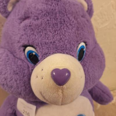 purple Just Play Care Bears Share Bear plush stuffed animal. 