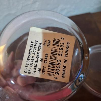 Glass sugar bowl made in Turkey
