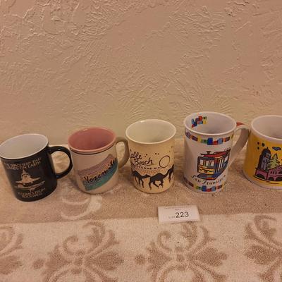 assortment of coffee mugs