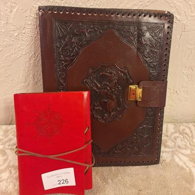 handmade embossed leather journals with a medieval style design. See all photos.
