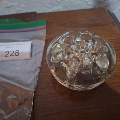  vintage clear glass flower frog.