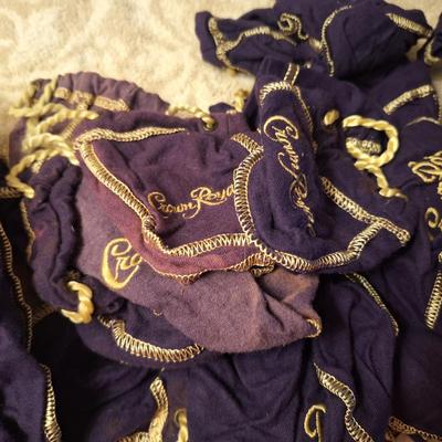 Crown royal drawstrings bags in various sizes