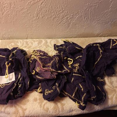 Crown royal drawstrings bags in various sizes