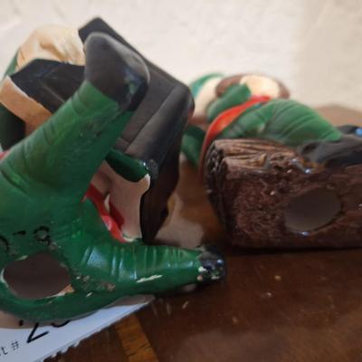 set of 3 vintage ceramic Homco Christmas elf Figurines