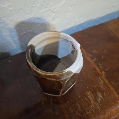 handmade drip glaze pottery- pencil jar or other trinket vase