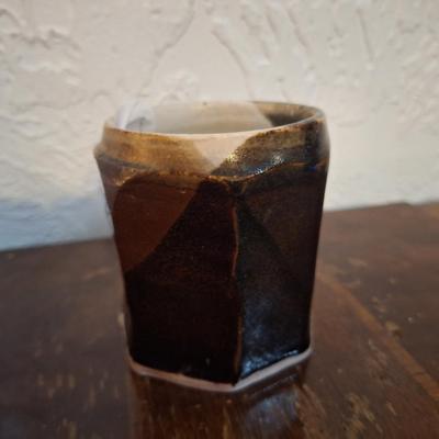 handmade drip glaze pottery- pencil jar or other trinket vase