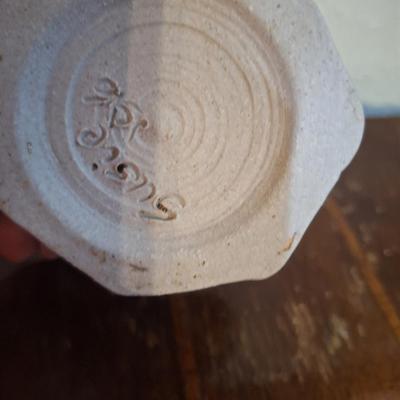 handmade drip glaze pottery- pencil jar or other trinket vase