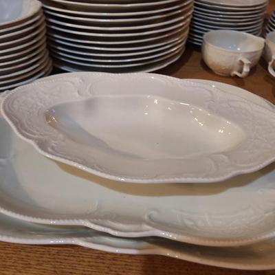 Rosenthal Sanssouci White porcelain dinnerware 8 cups, 12 of most plates