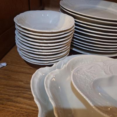 Rosenthal Sanssouci White porcelain dinnerware 8 cups, 12 of most plates