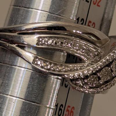 Sterling silver crossover multi row ring size 7