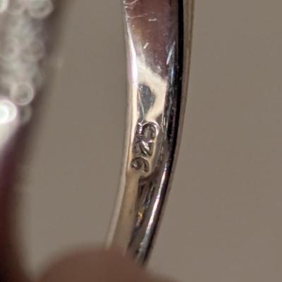 D'Joy sterling silver 925 ring size 7 with sky blue stones and clear accent stones.