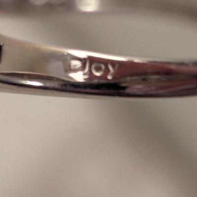 D'Joy sterling silver 925 ring size 7 with sky blue stones and clear accent stones.